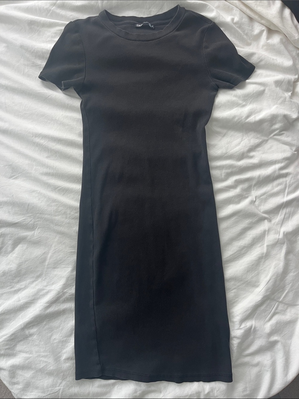 Zara Ribbed Mini Tshirt Dress - Black - Women’s Size Small